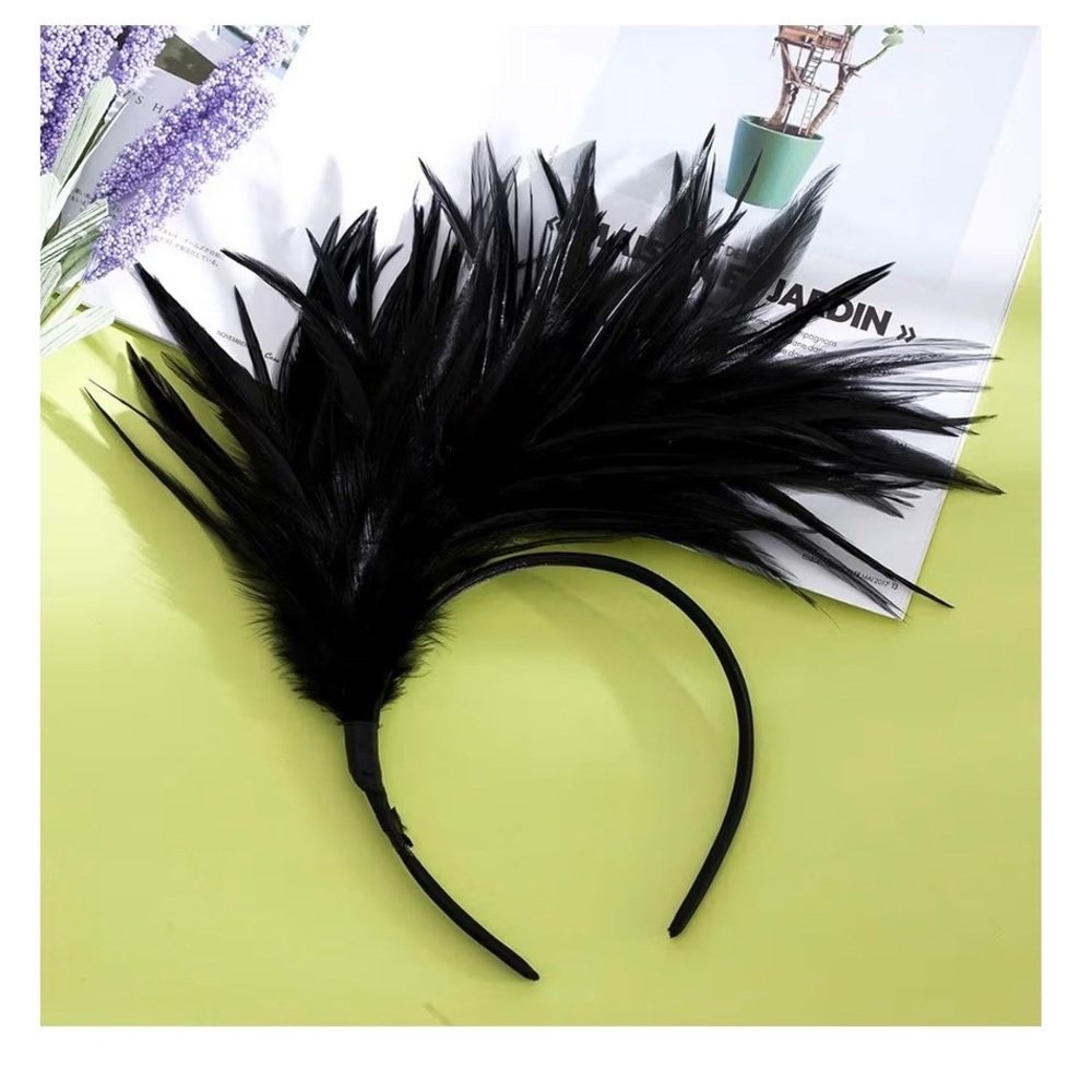 Chic Black Feather Hairband